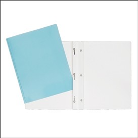 Portfolios carton lamine/3 attac.bleu
