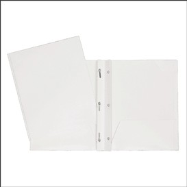 Portfolio blanc carton lamine/poch./att
