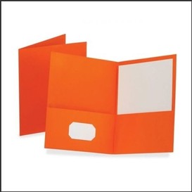 Porte folio pochette double orange