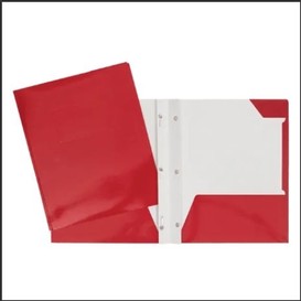 Portfolio rouge carton lamine/poch./att