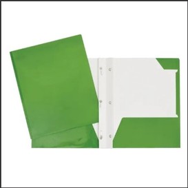 Portfolio vert carton lamines/poch./att