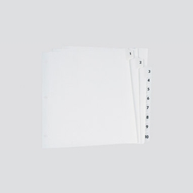 Index blanc 11x8-1/2 imprime 1-10