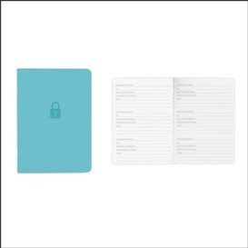 Cahier de mot de passe bleu pale 5x3.5