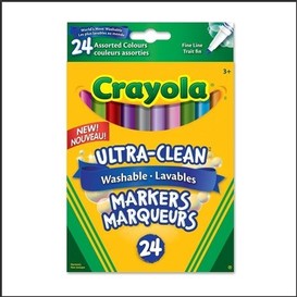 24/pqt marqueur mince lavable crayola