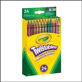24/pqt crayons de couleur twistable
