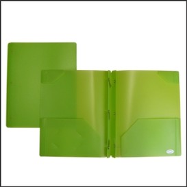 Duotang/poche transl vert lime plastique