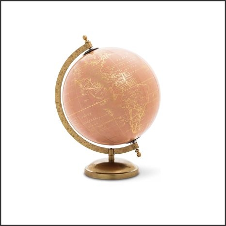Globe terrestre 8po rose/or - Divers