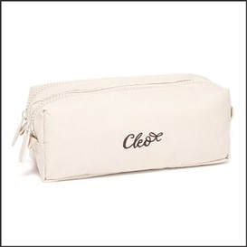 Etui a crayons 2 compart.blanc cleo
