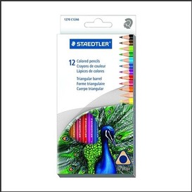12/pqt crayon couleur triangulaire staed