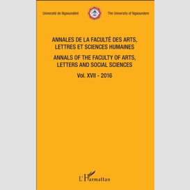 Annales de la faculté des arts, lettres et sciences humaines vol xvii - 2016