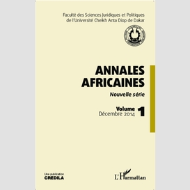 Annales africaines vol 1 décembre 2014